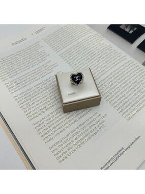 Chanel CC Logo Ring Black